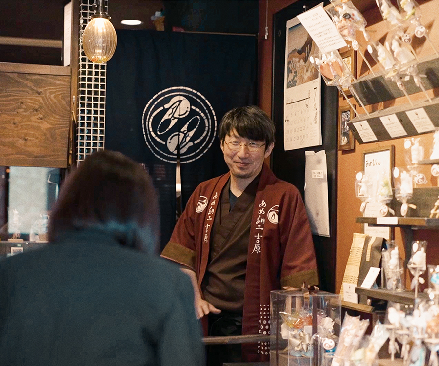 Sakuraco staff meeting with wagashi maker