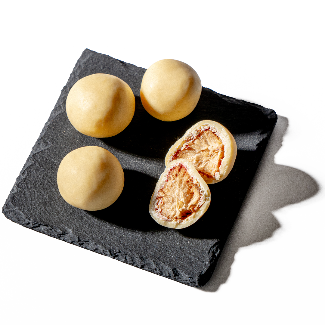 White Chocolate Coated Dried Strawberry, Hokkaido is famed for it's dairy.